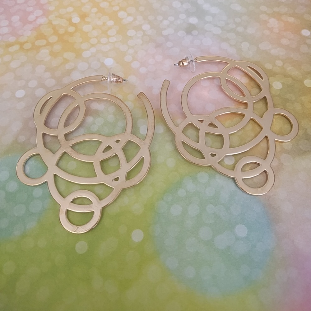 New✨Large gold bubble hoops